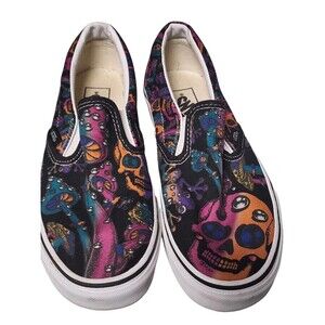 VANS Classic Slip-on Trippy Drip Black Multi Shoes Unisex M 7.5 W 9